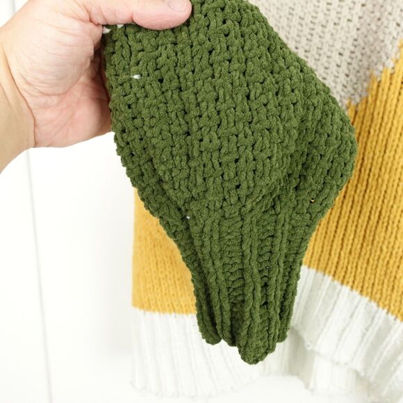 Buckle BKE Chunky Loose Knit Sweater Womens Size M Chenille Color Block Relaxed - Picture 5 of 12